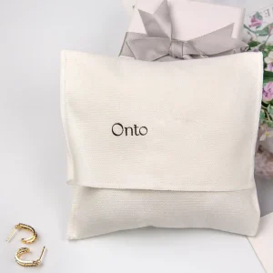 Organic Cotton Biodegradable Envelope Pouch Clothing Packaging Flap Dust Bag with Custom Logo