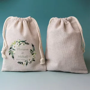 Organic Cotton Drawstring Gift Packaging Pouch Small Jewelry Storage Bundle Pocket Printable LOGO Recyclable Dust Filter Bag