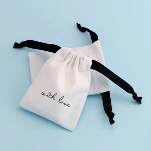 Organic Pouch Cloth Cotton Fabric White Produce Muslin Bags with logo Cotton Drawstring