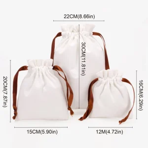 Organic Recycled Muslin Small Dustproof Storage Cotton Drawstring Bags