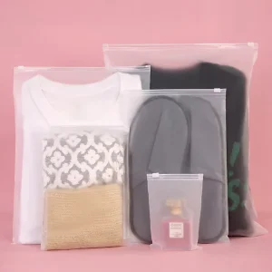 PE Garment Zipper Bag Resealable Clothes Packaging Frosted Transparent PE Plastic Ziplock PE Bag