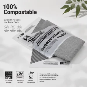 PLA PBAT Compostable Recyclable Frosted Zipper Bags Reusable Matte Custom Seal Zipper Pouch Bag for Apparel Garment