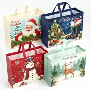 Pack Durable Non Woven Tote Bag Birthday Gift Bags Hand Length Handles Reusable Packaging Tissue Paper Cards Men Supermarket