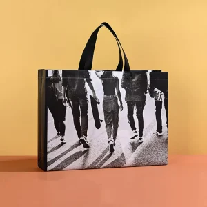 Packaging non woven logo printited Gift Bags Reusable PP Laminated Hand Length