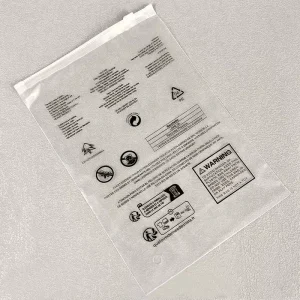 Pe Clear Transparent Sealed Zipper Poly Plastic Apparel Clothes Packaging Bags for Clothing T Shirt with Suffocation Warning