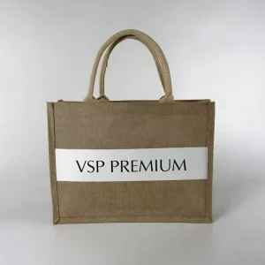 Personalized Custom Logo Eco friendly Natural Laminated Waterproof Grocery Shopping Market Use Jute Bag