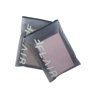Personalized Frosted Grey Zipper Bag Printed Plastic Packaging T Shirt Clothing Eco Friendly Resealable Zipper Packaging Bag