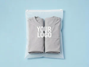 Personalized Logo Garment Packaging Bags Waterproof Plastic with Secure Zipper Lock