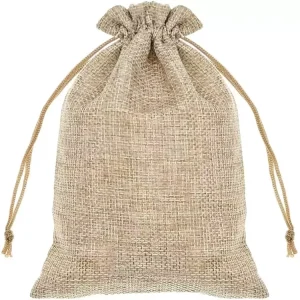 Plain Jute Drawstring Bag Eco Burlap Pouch for Packaging & Storage