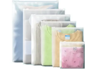 Plastic Bags for Clothes Frosted Zipper Poly Bags for Packaging Storage Clothes Zipper Packaging Bags for Travel