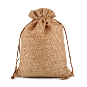 Portable Eco Friendly Durable Sack Bag Lucky Burlap Gift Jute Printing Water resistant Drawstring 4 Small Bag Birthday