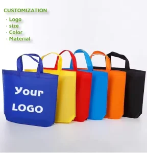 Portable Eco Non Woven Shopping Handbag Heavy Duty Seamless Ultrasonic Craft Reusable Favor Bag With Custom Pattern Letter Print