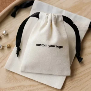 Portable Large Cotton Dust Packaging Bag for Handbag Custom Logo Printed Shoe Clothes Pillow Storage Cotton Drawstring Bag