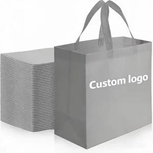 Portable Reusable Supermarket Grocery Tote Nonwoven Shopping Bags Custom Logo Fabric Shopping Non Woven Bag