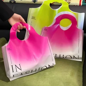Premium Custom Printed Plastic Shopping Bags With Handle Eco Friendly Tote Bags Clothing Packaging Retail Gift