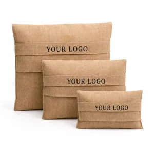 Premium Eco Friendly Natural Jute and Linen Dust Bag Custom Logo for Skincare Packaging Burlap Drawstring Pouch for Gift Jewelry