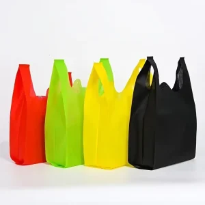 Promotional Custom Logo Printed Non Woven Printed Bag Reusable Eco Friendly Recyclable Shopping Bag Hand Length Handle