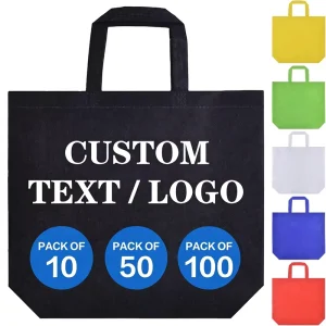 Promotional Non Woven Bag Heat Sealed D Cut Die Cut Handle Bag for Supermarket Retail Store Advertising Gift Packaging