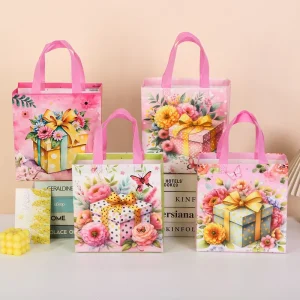 Promotional Thermal Bonded Nonwoven Bags for Clothing Brand Launch Eco Cosmetic Packaging with Vibrant Logo Printing