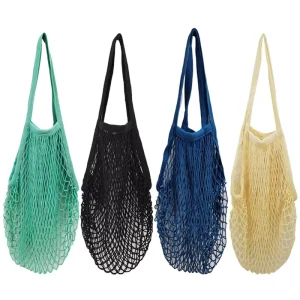 Rainbow Reusable Cotton Vegetable Fruit Packaging Bag Market Large Capacity Pouch Net Tote Custom Mesh Bags for Shopping
