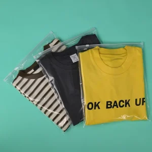 Ready Stock PE Clear Zipper T shirt Bag Compostable With Logo Biodegradable Garment Zipper Bags for Packaging Clothing