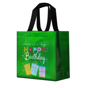 Ready to Ship Birthday Packaging Bag Luxury Metallic Non Woven Bag Non Woven Gift Bag