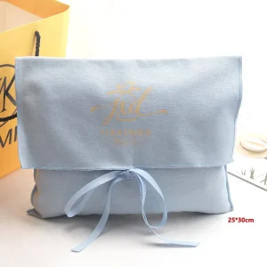 Recyclable Cotton Bags with Custom Logo and Envelope Design for Dust Pouch for Clothes Storage