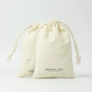 Recyclable Cotton Pouch Bags with Custom Logo Natural for Crafts Photo Frames Clothing Shoes and Use As Stickers