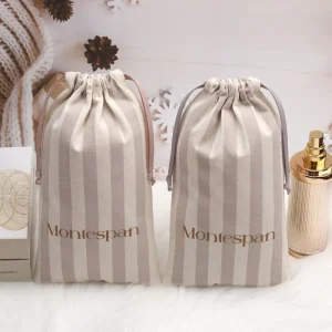 Recyclable Cotton Twill Clothes Packaging Bag With Tie Large Custom Logo Printed Pillow Dust Cotton Envelope Pouch