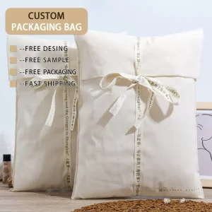 Recyclable Custom Eco Cotton Pouch Bag for White Canvas Gift Cotton Clothing Envelope Bag Cotton Pouch