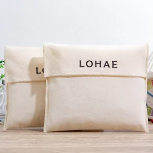 Recyclable Custom Logo Cotton Flap Dust Cover Bags Drawstring Bag Envelope Style Personalized Pouch Packaging Travel Storage