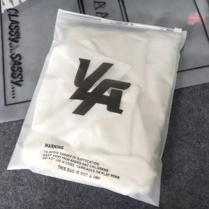 Recyclable Garment Packaging Bag Printed Clothing Apparel T Shirt Bags With Custom Design Frosted Zipper Bags With Logo