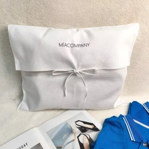 Recyclable High Quality Cotton Twill Envelope Clothes Handbag Pillow Pouch With Custom Logo Printed Flap Cotton Dust Bag