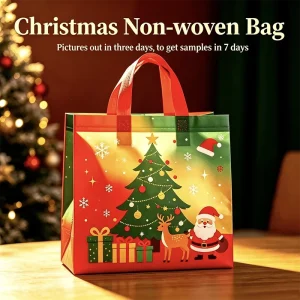 Recyclable Non Woven Christmas Bags Heavy Duty Non Woven Fabric Shopping Bag for Gift Laminated