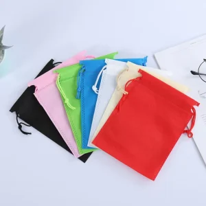 Recyclable Non-Woven Drawstring Storage Bag for Shoes Clothing Dustproof Packaging Silk Screen Printed Logo OEM ODM