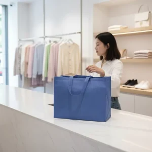 Recyclable Non Woven Tote Bag with Custom Logo Print Reusable Shopping Bag for Clothing Shopping Packaging