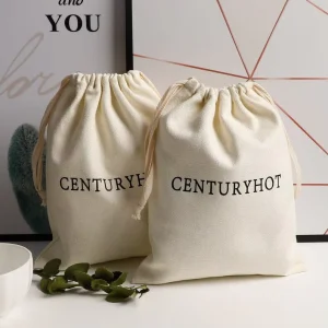 Recyclable Recycled Cotton Product Bag Organic Cotton Dust Bags for Handbags Luxury Linen Drawstring Bags for Gift
