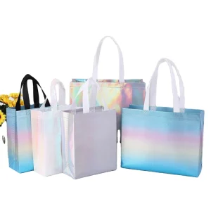 Recycle Reusable Laminated Non Woven Tote Shopping Bags Non Woven Packaging Bag