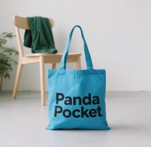 Recycled Canvas Tote Bag with Custom Printed Logo Extra Large Size Long Handle