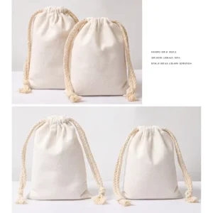 Recycled Cotton Canvas Fabric Bag Small Drawstring Bag Dustproof Storage Ecofriendly Packaging Cloth Canvas Drawstring Bag