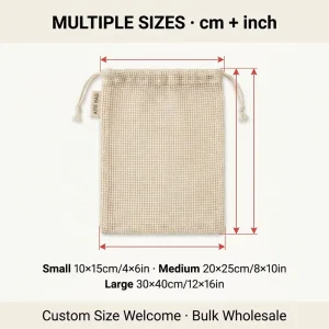 Recycled Cotton Canvas Fabric Bag Small Drawstring Bag Storage Reusable Packaging Cloth Canvas Drawstring Bag