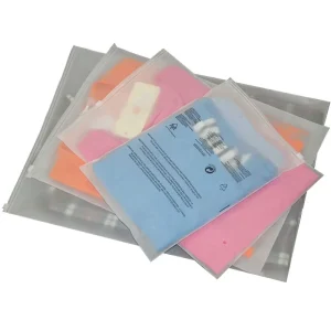 Recycled Custom Printed PVC CPE EVA Bag Luxury Garment Bags with Zipper for T Shirt Clothing Packaging