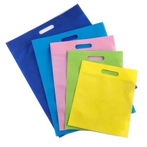 Recycled Eco Friendly Custom Printed Logo Gift Bag Reusable Packaging Portable Carry Multi Color D Cut Shopping Non Woven Bags