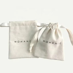 Recycled Sustainable Cotton Drawstring Bags for Multiple Packaging Uses Including Clothing and Accessories