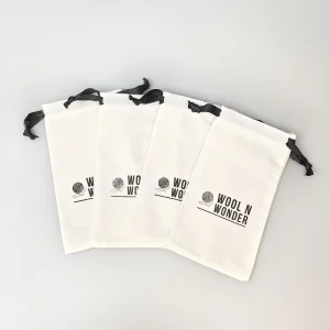 Recycled White Cotton Drawstring Bag Small Gift Dust Bag Jewelry Bag Packaging Pouch With Custom Brand Logo