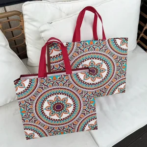 Red Women’s Recyclable Handbag Laminated Non Woven Gift Packaging Bag Can Be Customized with Your Logo