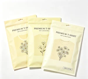 Resealable Custom Print Plastic Bags with Zipper Sustainable Garment Packaging Bags for Durable T-shirt Packaging Bag