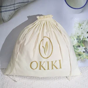 Reusable Calico Cotton Drawstring Packaging Bag Natural Cotton Shoe Gift Pouch Organic Handbag Clothes Storage Muslin Bags