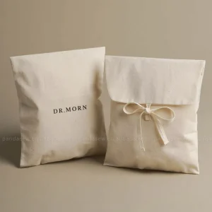 Reusable Cotton Envelope Pouch Clothing Packaging Flap Cotton Bag Shoes Dust Bag with Custom Logo