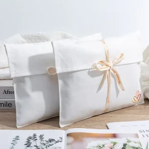 Reusable Cotton Envelope Pouch Clothing Packaging Flap Cotton Envelop Bag Shoes Dust Bag With Logo Custom